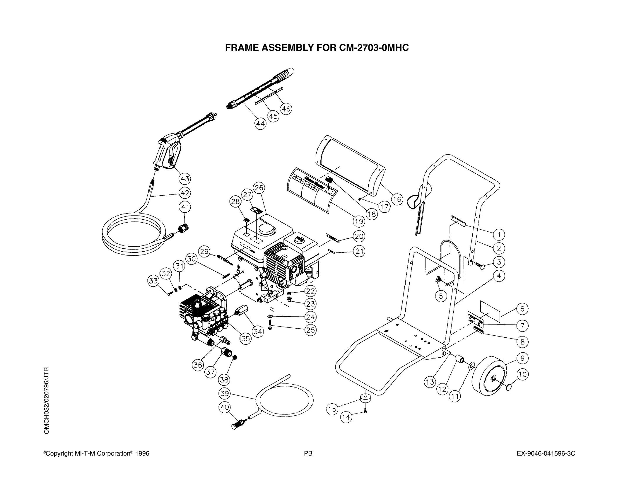 MI-T-M CM-2703-0MHC pressure washer parts, pumps, repair kits, breakdowns & manuals.